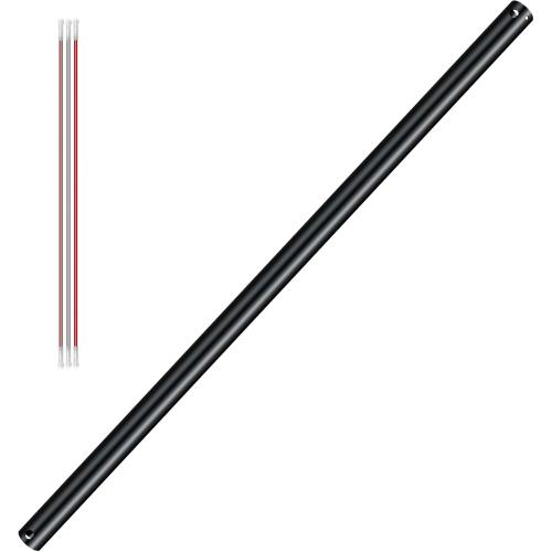 36 Inch Ceiling Fan Downrod with Extension Cable - 1 Inch Outer Diameter, Black Ceiling Fan Extension Rod,(No Threaded) Improves Airflow, Suitable for Various Ceiling Fans