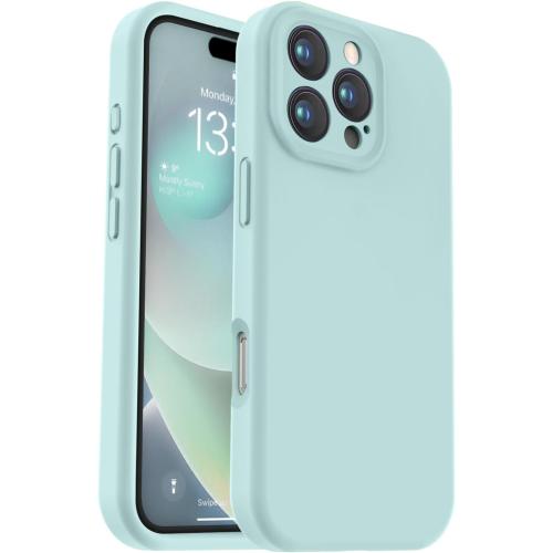 Vooii Compatible with iPhone 16 Pro Case, Liquid Silicone Upgrade [Camera Protection] [Soft Anti-Scratch Microfiber Lining] Shockproof Phone Case for iPhone 16 Pro 6.3 inch - Mint