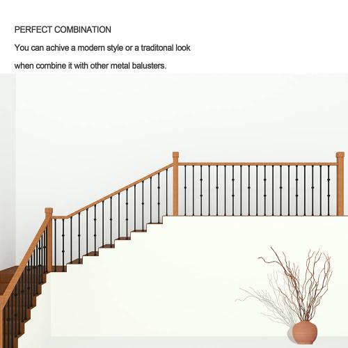 Iron Balusters - Hollow Metal Spindles for Staircase - 44 X 1/2 - Box of 10 (Satin Black)