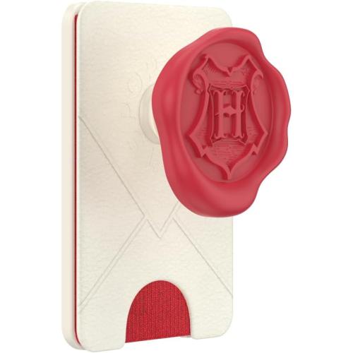 PopSockets Phone Wallet with Expanding Grip and Adapter Ring for MagSafe, Phone Card Holder, Wireless Charging Compatible, Wallet Compatible with MagSafe - Hogwards Letter