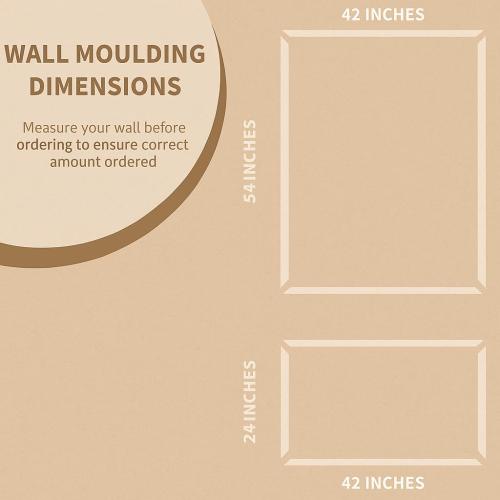 Accent Wall Molding Kit for Interior Wall Moulding Decor | Wainscoting Paneling Kit | Pre Made Wainscotting Kit | (NOT Peel & Stick) Use Instructions to Choose Quantity Needed (1 TOP 1 Bottom)