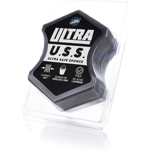 The Rag Company - Ultra Safe Sponge - Latest Foam Technology Safe for All Types of Paint and Wheel Finishes - Easy-to-Hold Ergonomic Grip for Wash Bucket and Rinseless Washing - Dark Grey