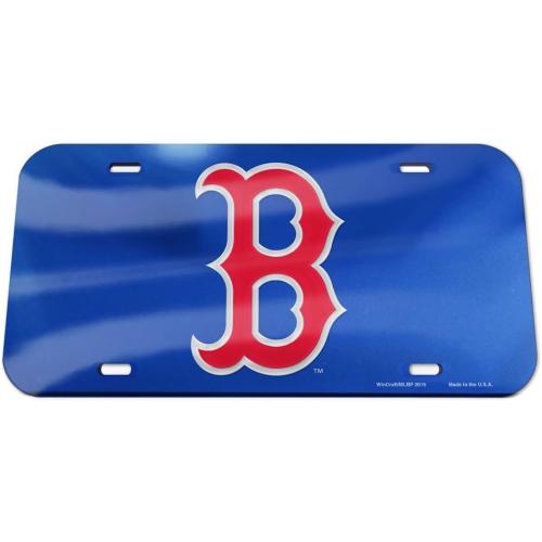 WinCraft MLB Boston Red Sox Crystal Mirror Logo B License Plate, Team Color, One Size
