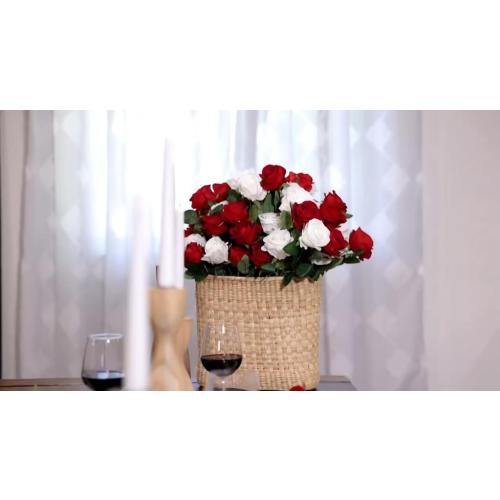 60 Pcs Artificial Roses Bulk Velvet Silk Roses Red Rose Flowers for Wedding Centerpieces Bridal Bouquet Mohter's Day Valentine's Day Christmas Home Decor (60, Red)