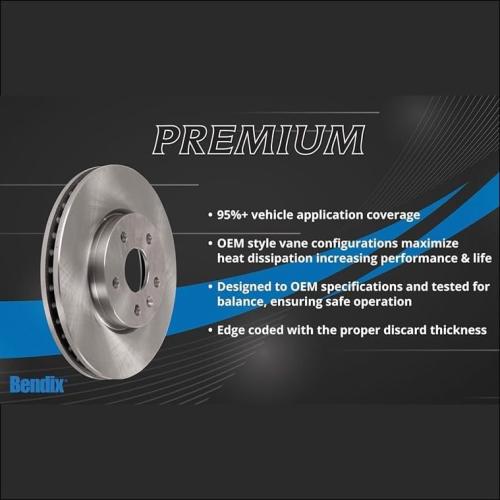 Bendix Premium PRT6039 Front Brake Rotor for BMW X5 2018-2011, X6 2019-2008
