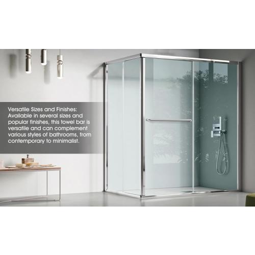Ranbo 20 Inch Center to Center Glass Shower Door Towel Bar, 304 Stainless Steel Shower Door Handle Replacement, Brushed Nickel Finish, for Sliding Shower Doors, Commercial and Residential Glass Doors