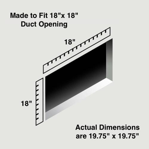 Rocky Mountain Goods Air Return Grille for 18 x 18 Duct Opening - Heavy Duty Steel - Premium Finish - Includes Screws - Louvered Design - Paintable - Matte White (Actual Dimensions 19.75 x 19.75)