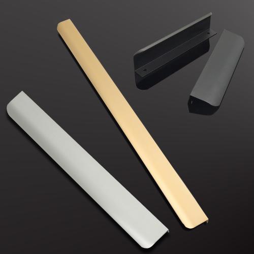 4 Pack 8 (200mm) Overall Length Edge Finger Pull,Matte Black Concealed Kitchen Cabinet Handle,Top Mount Flat Cabinet Pulls for Cupboard Door Drawer,6814