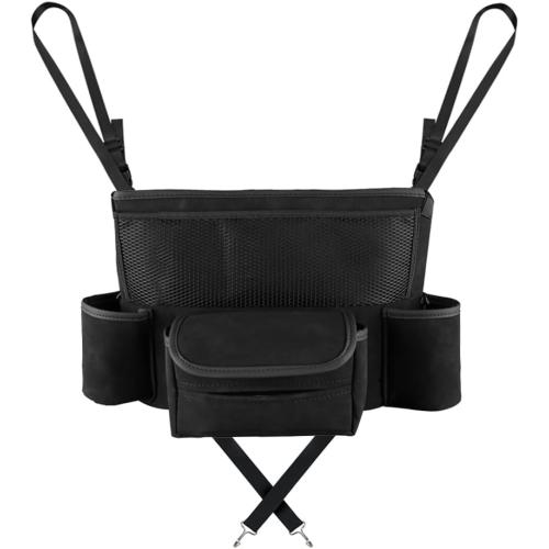 Car Organizer, Leather Large Capacity Car Purse Holder Between Seats, Seat Back Net Bag Double-sided Tissue Storage Handbag Holder Car Divider (Black)
