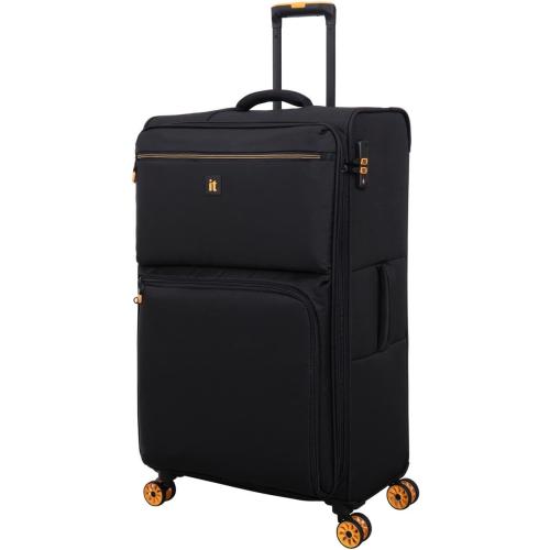 it luggage Compartment, Unisex Polyester Material Soft Case, 8x360 degree Spinner Wheels, Expandable Trolley Bag, Telescopic Handle, TSA Lock, 12-3149-08, Lightweight, Black, Large, Polyester Softside
