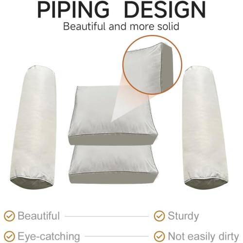 Outdoor Daybed Cushion Cover Twin,Daybed Mattress Bolster Pillow Fitted Sheet Cover,Twin Size Outdoor Daybed Cushion Cover（Cover ONLY Size 6 D x 75 W x 39 H, Dark Blue with White Trim