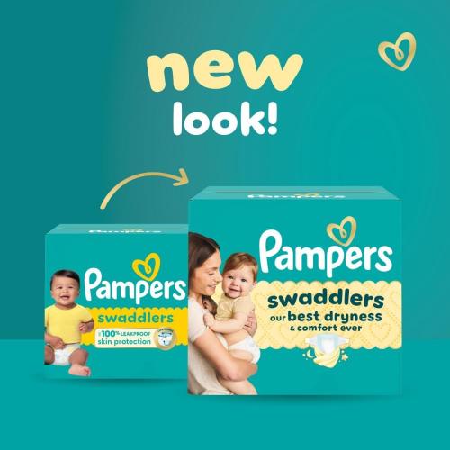Pampers Swaddlers Diapers, Size 3 (13-26 lbs), 168 Count, Absorbent, Keeps Baby Dry and Comfortable, Skin Safe Disposable Baby Diaper (Packaging May Vary)