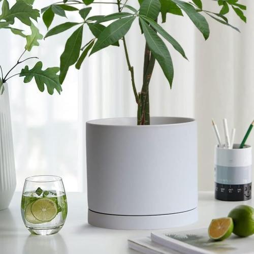 Plant Saucer White Ceramic Deep Pot Tray, Planter Saucers Water Drip Trays for Indoors Outdoor, Thick Durable Sturdy Flower Pot Saucers for Glazing Pots Base,