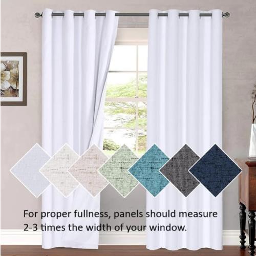 H.VERSAILTEX Patio White Curtains 100 x 96 Inches for Sliding Door Extral Wide Blackout Curtain Panels Thermal Insulated Room Divider - Grommet Top, 8' Tall by 8.5' Wide