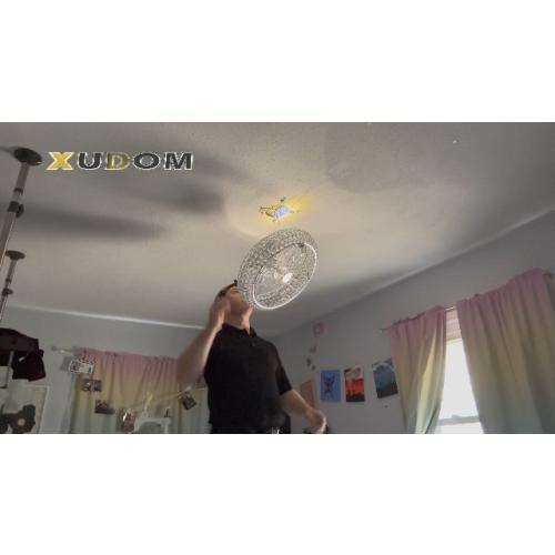 Caged Crystal Ceiling Fans with Lights and Remote,20 Flush Mount Low Profile Ceiling Fan with Light,6 Speed Enclosed Ceiling Fan with Reversible Motor for Bedroom Kitchen Living Room