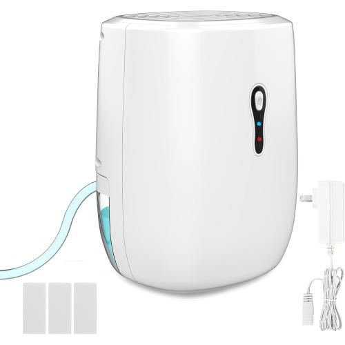 Dehumidifier with Drain Hose. Litever Small Portable Dehumidifier. Auto-OFF. Drain Hose for Continuous Drainage. Effective for Small Bathroom Pantry Closet Basement Wardrobe Gun safe RV Trailer Camper