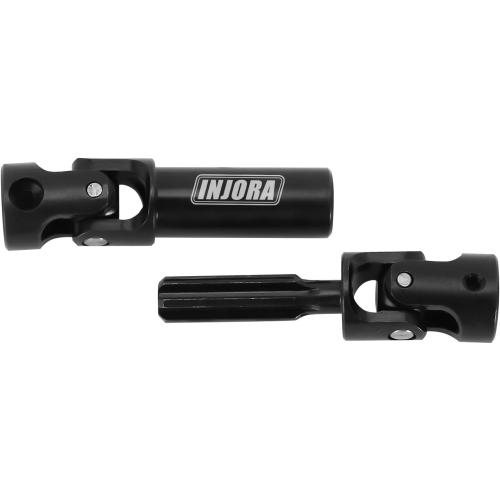 INJORA Drive Shaft Steel Black Front Rear Center Shaft with D Shaped Hole for TRX4M Defender Bronco 1/18 RC Crawler Upgrade, 22g/Set