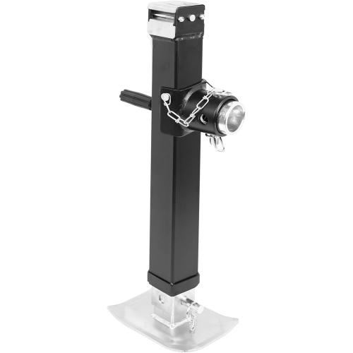 NBJINGYI Heavy Duty 8000LB Trailer Jack 28 Lift, Pipe Mount Swivel Jack with Lock Pin, Square Tube Mount, Side Wind Handle & Foot Plate, Black Coating