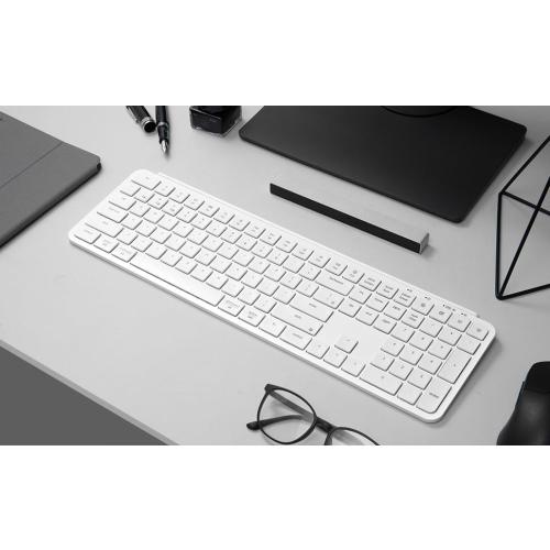 Keychron B6 Pro Full-Size Ultra-Slim Wireless ZMK Custom Keyboard, Triple-Mode 2.4 G/Bluetooth 5.2/Wired Programmable, Lightweight Quiet Key with Numeric Keypad for Mac/Windows, Ivory White