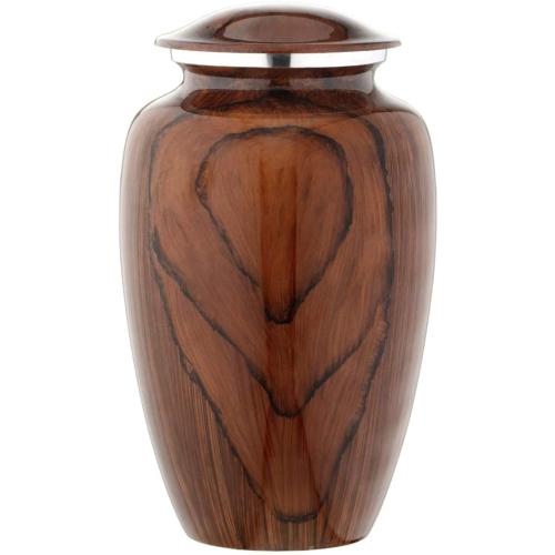 Bold & Divine Wood Grain Cremation Urn for Human Ashes - Elegant Large Memorial Cremation Urn for Human Ashes - Perfect Tribute for Loved Ones - Male Female Man or Woman (Red Cherry Wood, Large)
