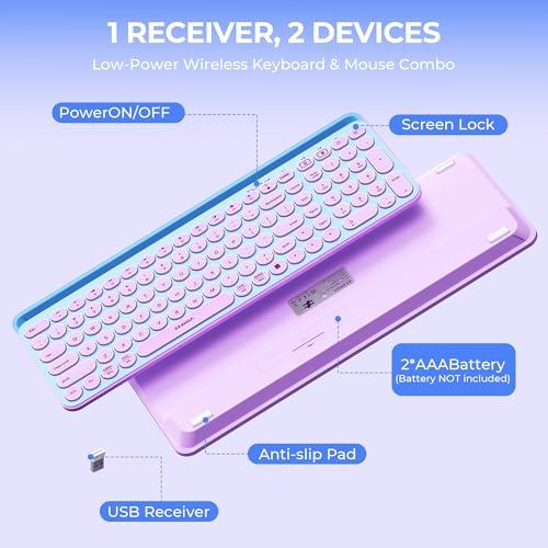 seenda CU-301 Bluetooth Keyboard for iPad,Blue&Purple