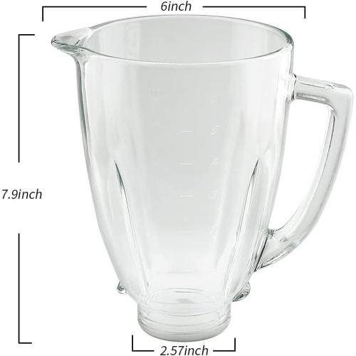 Glass Replacement parts 6-Cup Glass Jar With Blade, Compatible with Oster Blenders