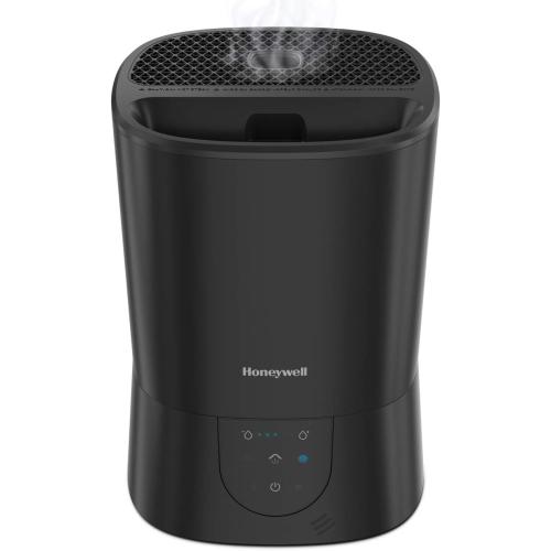 Honeywell Easy-to-Care Filter Free Warm Mist Humidifier, Medium Rooms, 1.5 Gallon Tank – Humidistat for Bedroom, Home or Office Black
