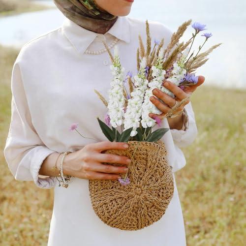 IPOPU 4PCS White Snapdragon Artificial Flowers Delphinium Artificial Silk Flowers Long Stem Hyacinth Fake Flowers for Wedding Home Outdoor Party Floral Arrangement Centerpiece Table Decoration (White)
