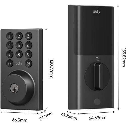 eufy Security Smart Lock C30, Keyless Entry Door Lock, Built-in WiFi Keypad Deadbolt for Front Door, No Bridge Required, Easy Installation, App Remote Control, Reliable Power, BHMA Grade 3