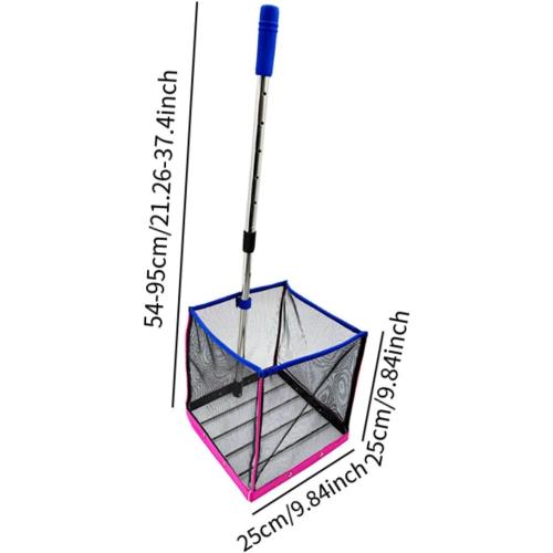 Black Pink and Blue Yiju Pickleball Ball Retriever Gatherer Balls Pick up Tool Telescopic Rod Large Capacity Pickleball Ball Collector