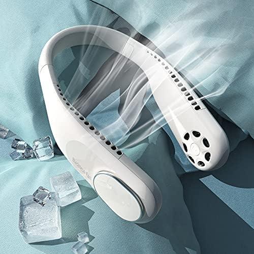 Neck Fan, Portable Neck Fan Hanging Round the Neck（White）