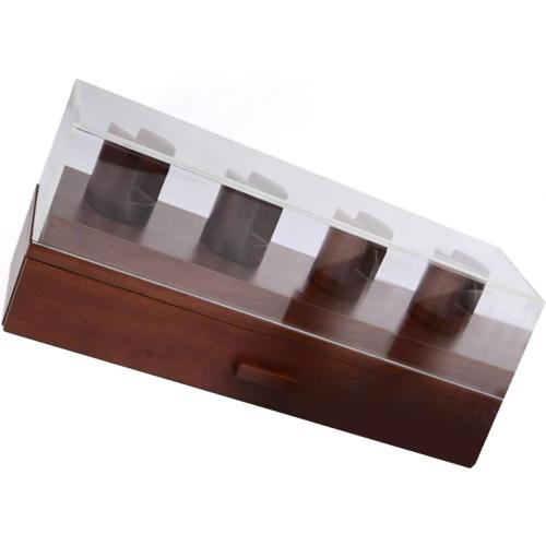 Storage Boxes Storage Boxes Elegant Wood Watch Display Box Functional Wood Watch Organizers for Four Watches Men's Watch Display Case