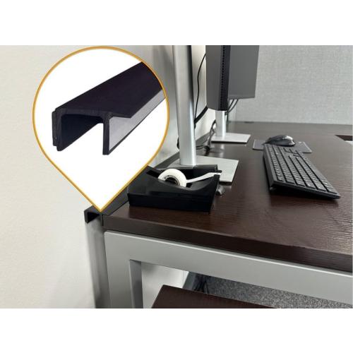 Desk to Wall Gap Filler – Desk to Wall Gap Cover, Durable PVC Plastic Office Desk Attachment, Eliminates Desk-Wall Gaps, Easy Installation, Fits Most Desks, 48 Inches, Matte Black