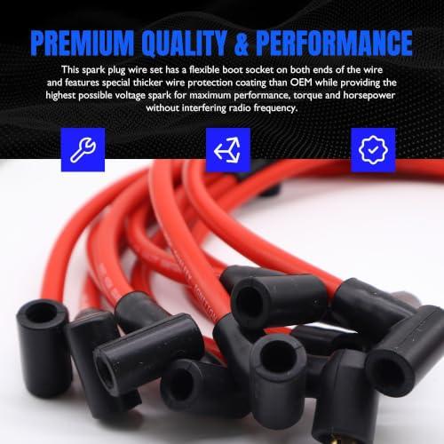 M12259C301 9PCS New Red 10.5mm Racing Spark Plug Wires Set