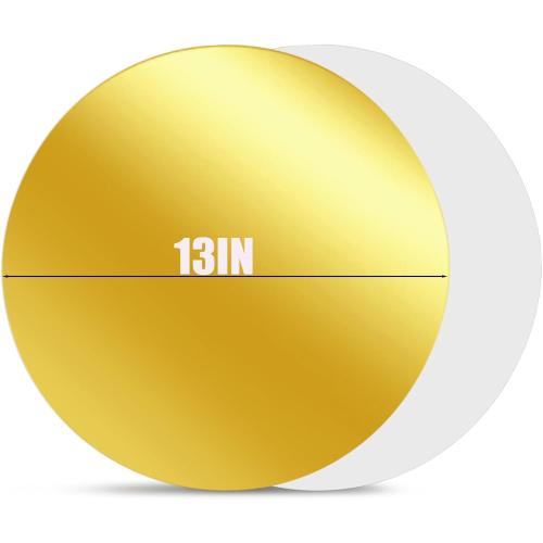 Cedilis 100PCS Disposable Gold Paper Charger Plate, 13 Round Gold Placemats for for Elegant Table Decor, Perfect for Weddings, Holiday Parties, Receptions