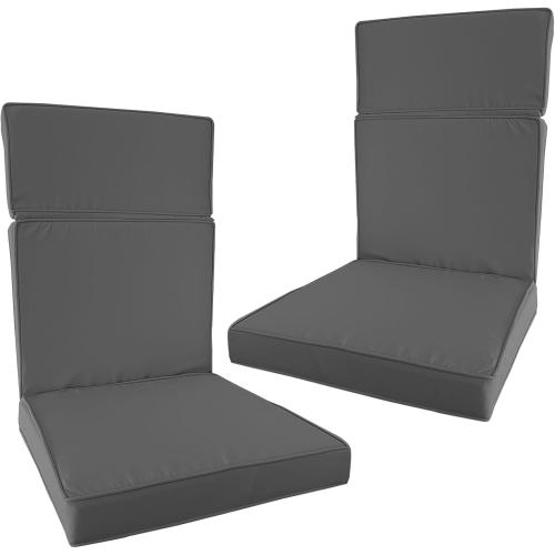 2 Pieces High Back Patio Chair Cushions, Fade Resistant Outdoor Rocking Chair Cushions, Office Chair Back Support Cushion (Dark Gray, Seat (21''x21''x3'') Backrest (21''x28''x3''))