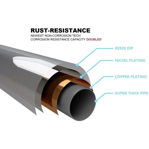 BRIOFOX Spring Tension Curtain Rod 43-73 Inches, Rust-Resistance and Non-Slip Shower Curtain Rod for Bathroom, Gold