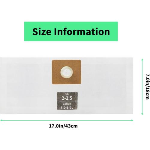 5 Pack ALYYDBG for Shop Vac Bags 2-2.5 Gallon Type B 90668 9066800 9066833