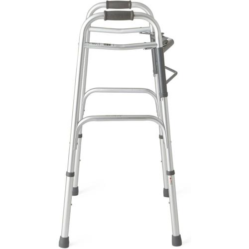 Guardian Two-Button Folding Walkers Without Wheels, 300 lbs Weight Capacity - Robust & Adjustable Mobility Aid for Elderly and Disabled Individuals