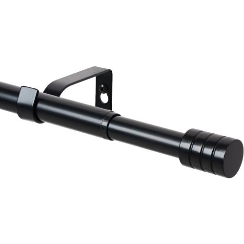 Black Curtain Rods for Windows 30 to 80 Inch,3/4 Inch Curtain Rod Set For Indoor and Outdoor,Easy to Install