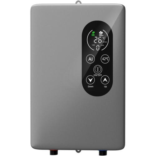 Electric Instant Hot Water Heater Shower Electric Tankless Shower Hot Water Bathroom Instantaneous Water Heater (Grey)