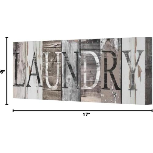 Pinetree Art Laundry Room Decor Canvas Wall Art Prints for rooms (With Solid Wood Inner Frame) (Laundry, 6 x 17 inch)
