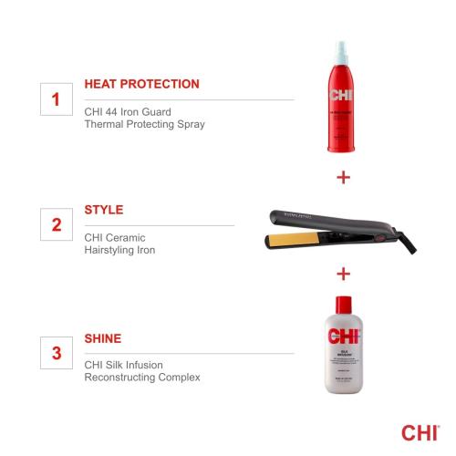 CHI Original Ceramic Flat Iron, Straightener For A Smooth Finish, Ceramic Floating Plates, Quick Heat Up, Analog On/Off Switch, 1 Black