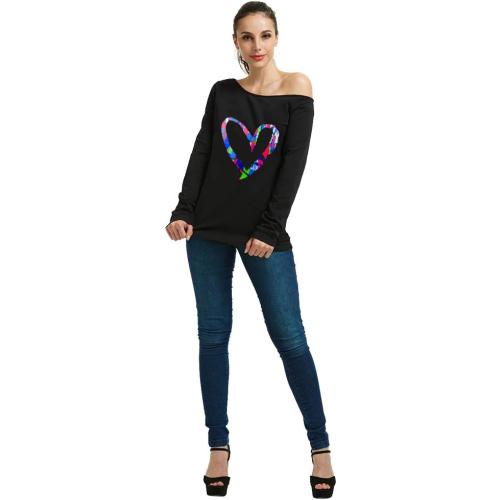 Size XL...MAGICMK Woman’s Sweatershirt Lips Print Causal Blouse Off The Shoulder Long Sleeve Loose Slouchy Pullover Plus Size Tops