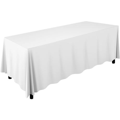 Lann's Linens - 90 x 132 Premium Tablecloth for Wedding/Banquet/Restaurant - Rectangular Polyester Fabric Table Cloth - White