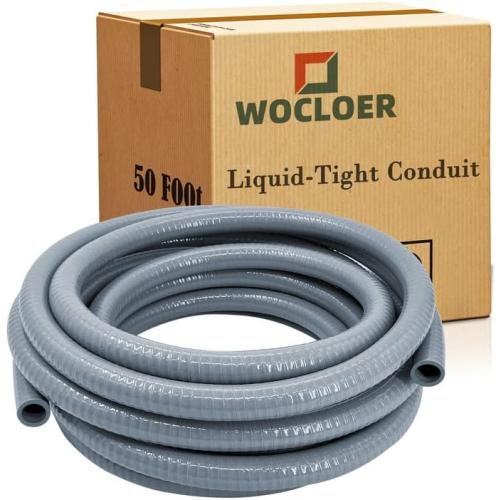Liquid-Tight Conduit - 2 inch 50 Foot PVC Flexible Non Metallic Liquid Tight Electrical Conduit. 2 Dia