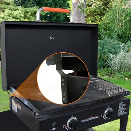 Hinged Lid for Blackstone 28 inch Griddle, Hood Hard Cover Hinged Lid with Thermometer for Blackstone 28 Grill Griddle Lid 1517 1853 1605 1856 Replacement Parts Tabletop Accessories