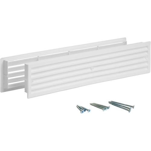 Door Vent for Interior Doors 16 7/8 x 3 - Two Sided Door Louvers | for Bathroom, Cabinet | Plastic air Vent Grille | Outer Dimensions 17 3/4 x 3 5/8 for 16 7/8 x 3 Opening (White)