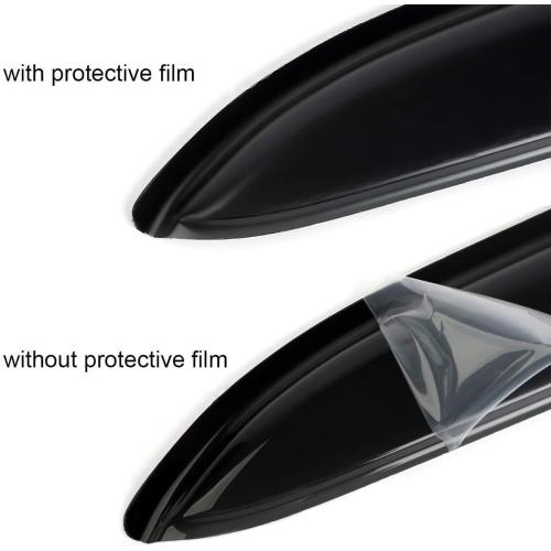 4pcs Out-Channel Window Deflectors for Ford Fiesta Hatchback 09-19 94547 | Outside Mount Adhesive Guards No-Drill Install Reduce Wind Noise Tape-On Acrylic Dark Smoke Rain Guard Shades Sunproof Visors