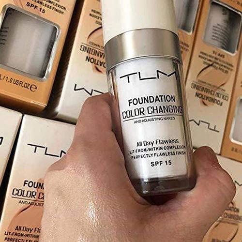5PCS missing 2 items TLM Colour Changing Foundation Makeup Set Matte Liquid Full Coverage Oil Control Breathable Invisible Cover Concealer Foundation with Face Primer, Foundation Brush, Makeup Sponge